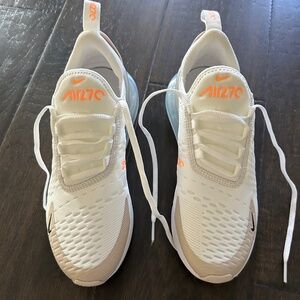Women's Nike Air Max 270 -- Summit White/Black/Desert Sand -- Size 7.5